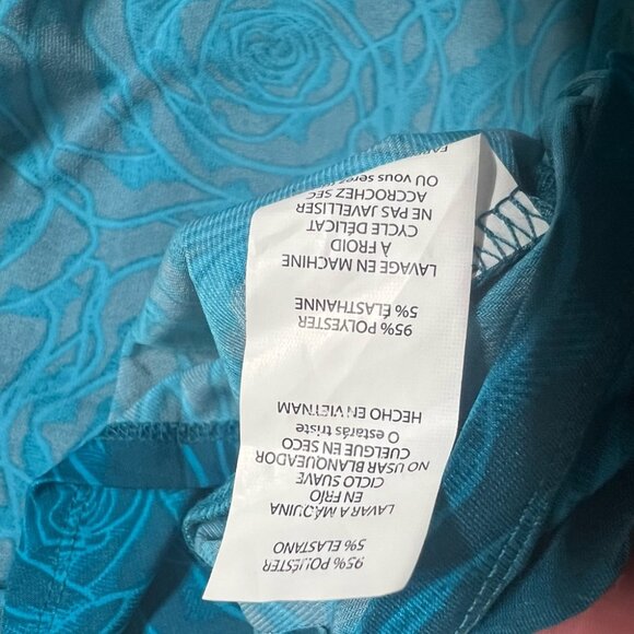 LuLaRoe Teal Floral High Low Skirt 3XL - Picture 3 of 4